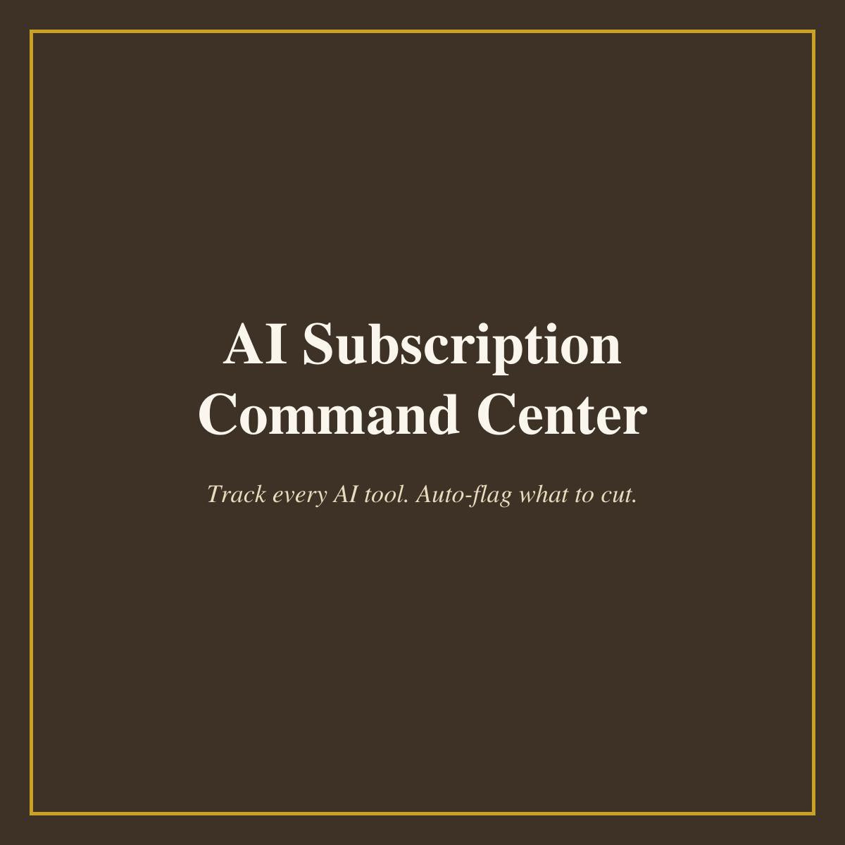 AI Subscription Command Center cover